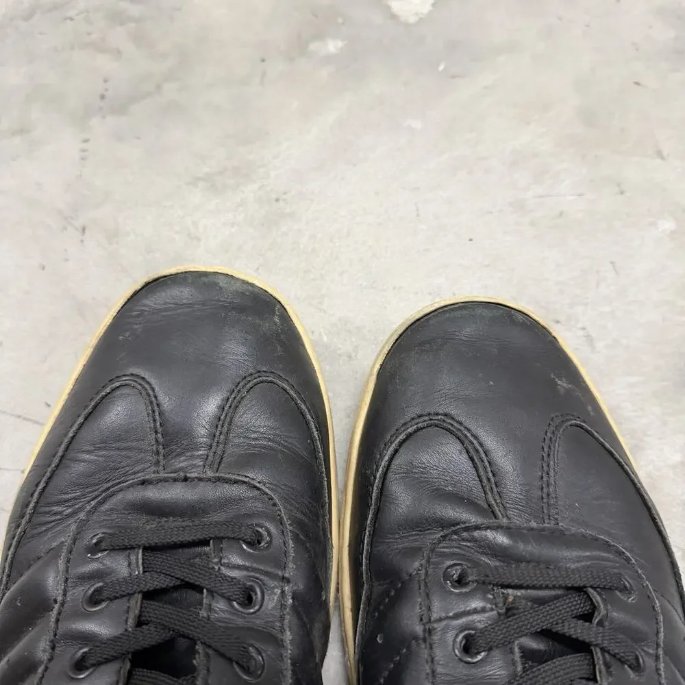Piloti Avenue Driving Shoes Mens 11 Black Leather Low Top Sneakers Racing Casual